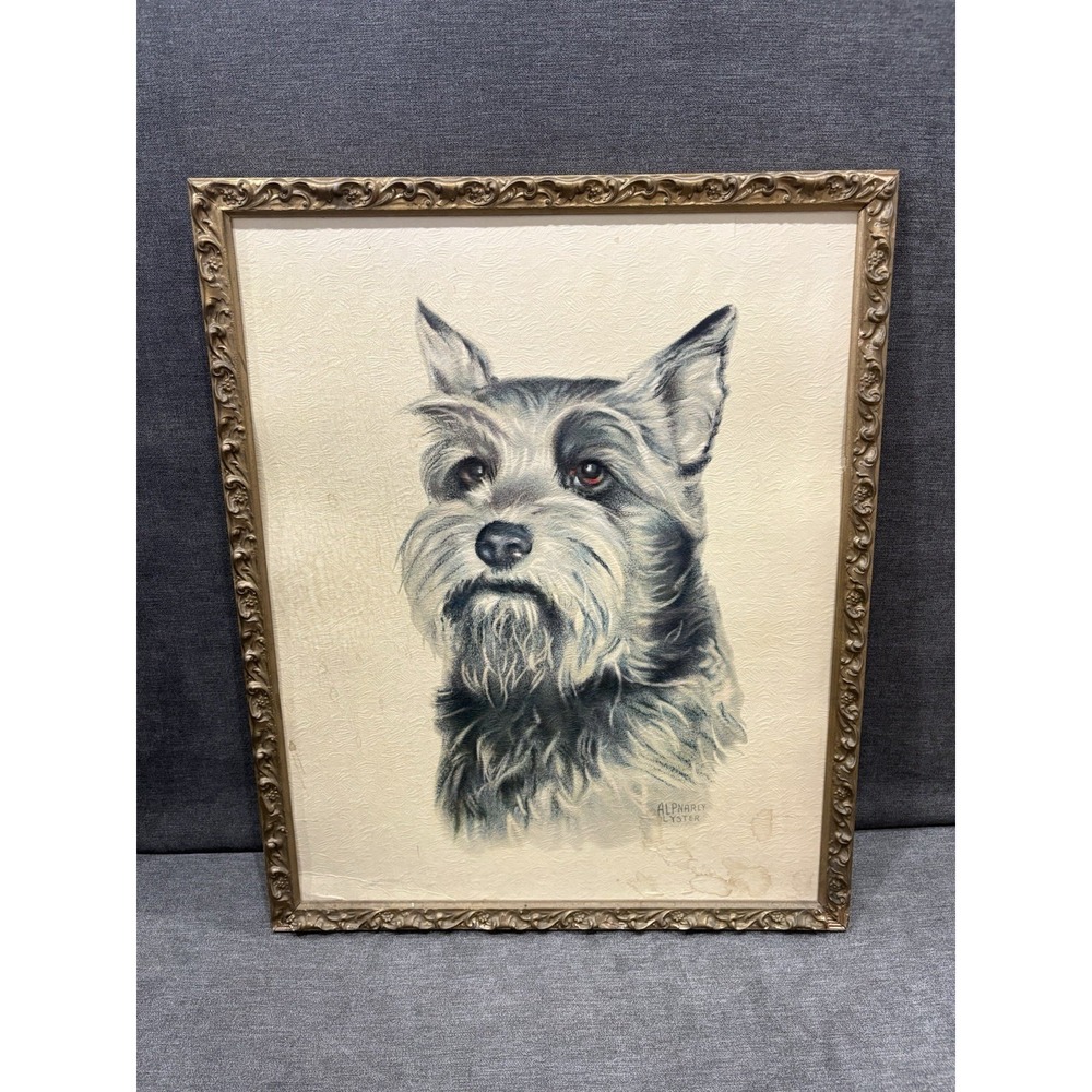 Vintage ALPNARLY LYSTER Art Print Scotty Dog 17.5"X21"